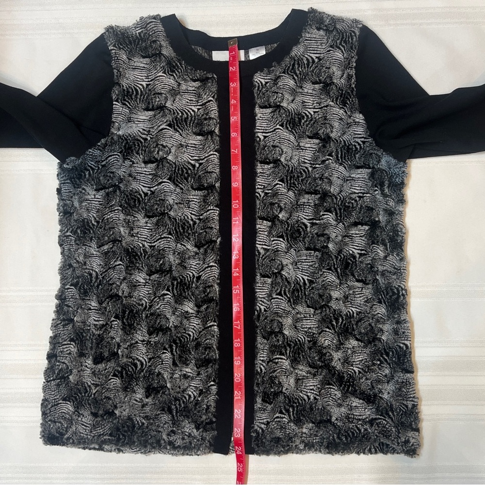 Alfred Dunner Faux Chinchilla Fur Full‎ Zip
Cardigan Sweater Jacket Sz 10 EUC - Picture 9 of 11